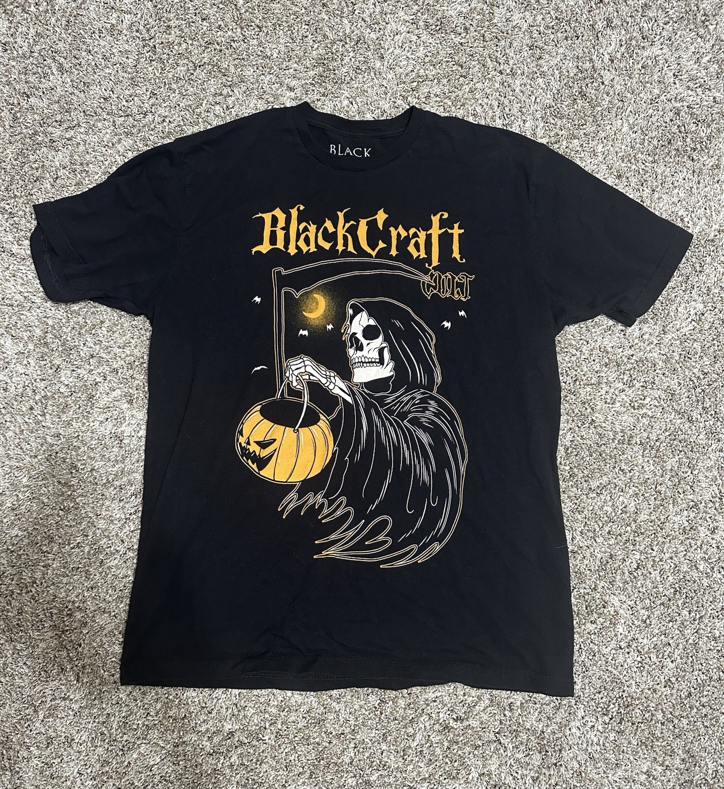 Blackcraft Cult Graphic Tee T-Shirt Large: Reaper And Jack-O’-Lantern Halloween gallery