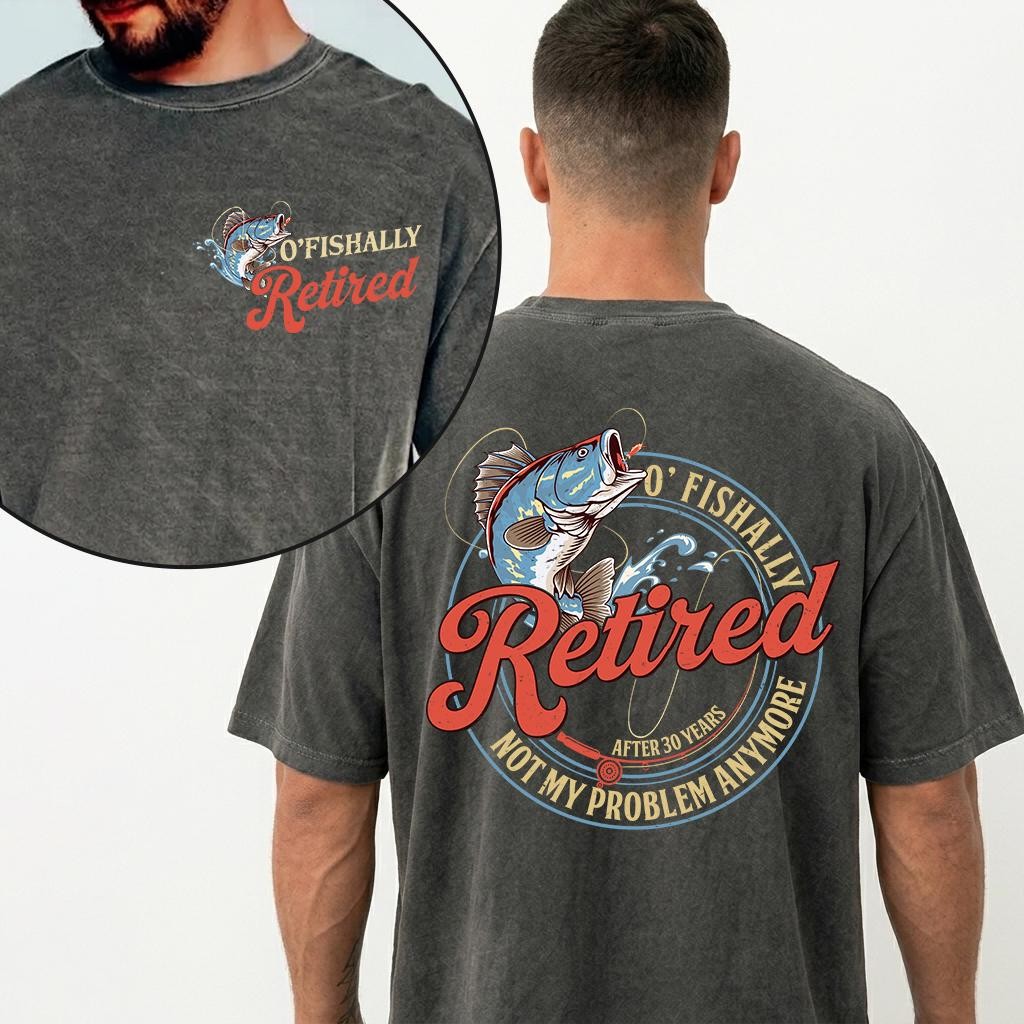 Custom OFishally Retired Fishing Shirt Funny Retirement Gift for Men
