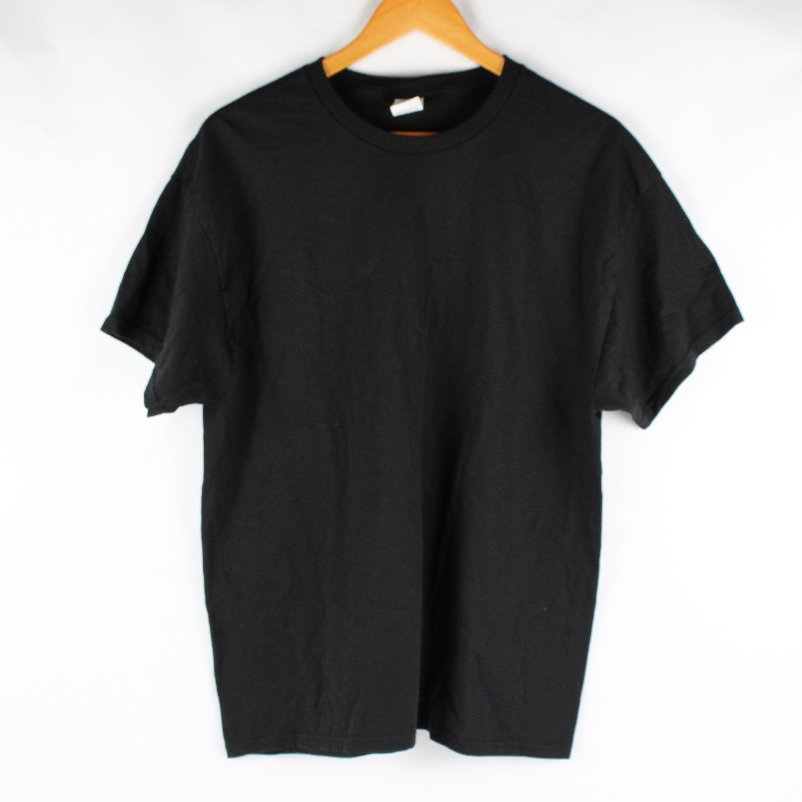 Hanes EcoSmart Solid Black Short-Sleeved Crew Neck T-Shirt Men’s Size Large