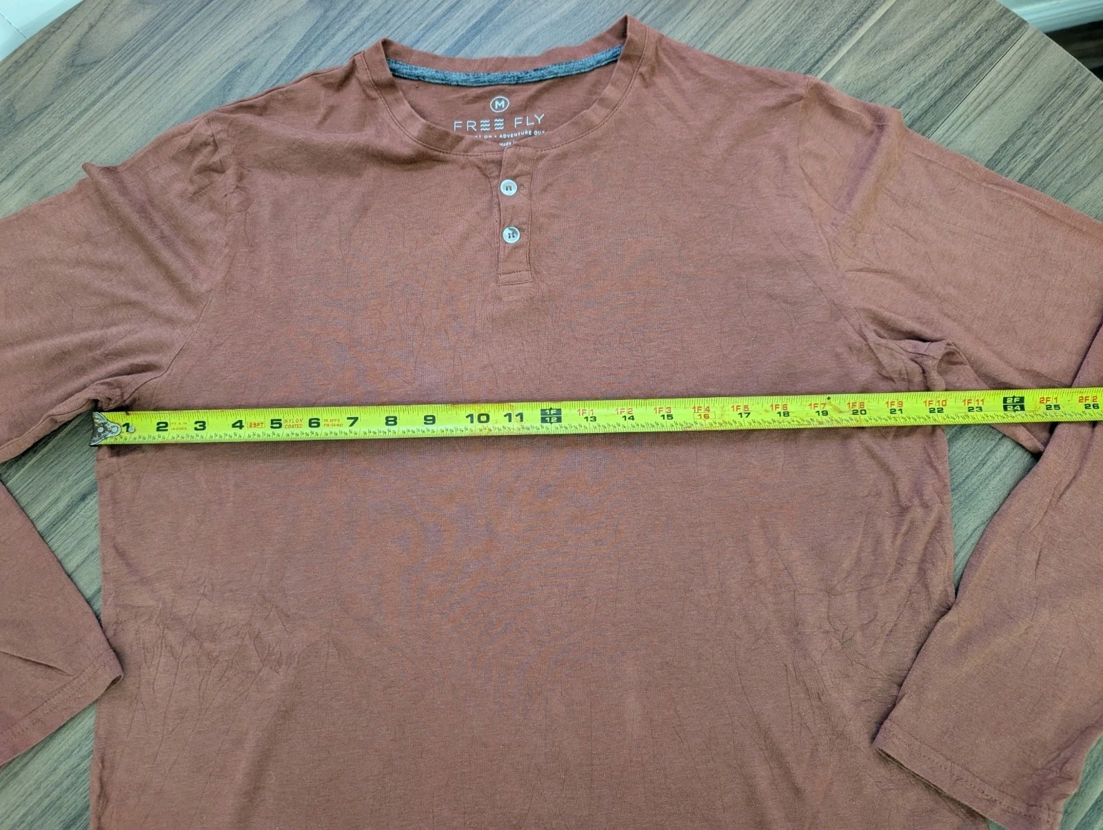 Free Fly Mens Medium Long Sleeve Henley Shirt Brown Rust Casual Outdoor Comfort gallery