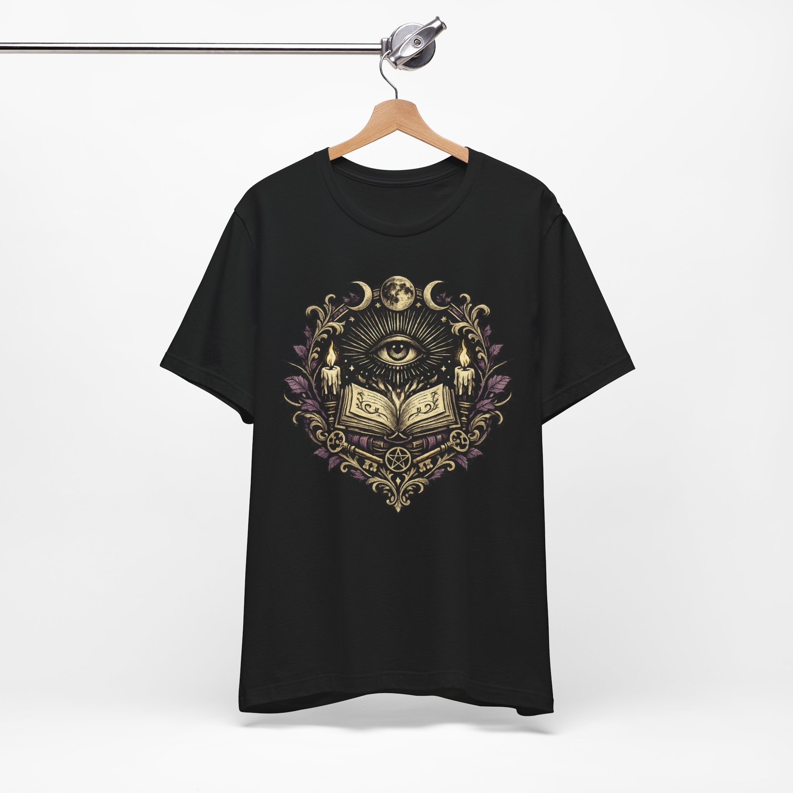 Occult Eye Grimoire T-Shirt Gothic Mystic Moon Book Witchy Graphic Te gallery