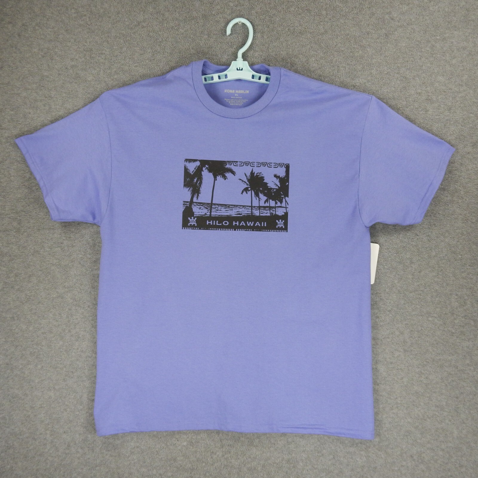 Hilo Hawaii Mens TShirt XL Purple Turtle Palm Tree Aloha Big Island Kona Marlin gallery