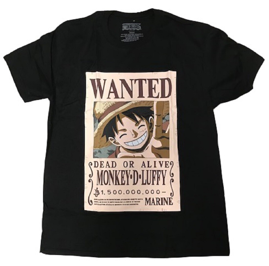 EXCLUSIVE One Piece Monkey D. Luffy Wanted Poster Authentic Anime T-Shirt #34762