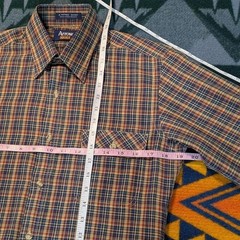 Arrow plaid button-up single needle tailored dress shirt Small
