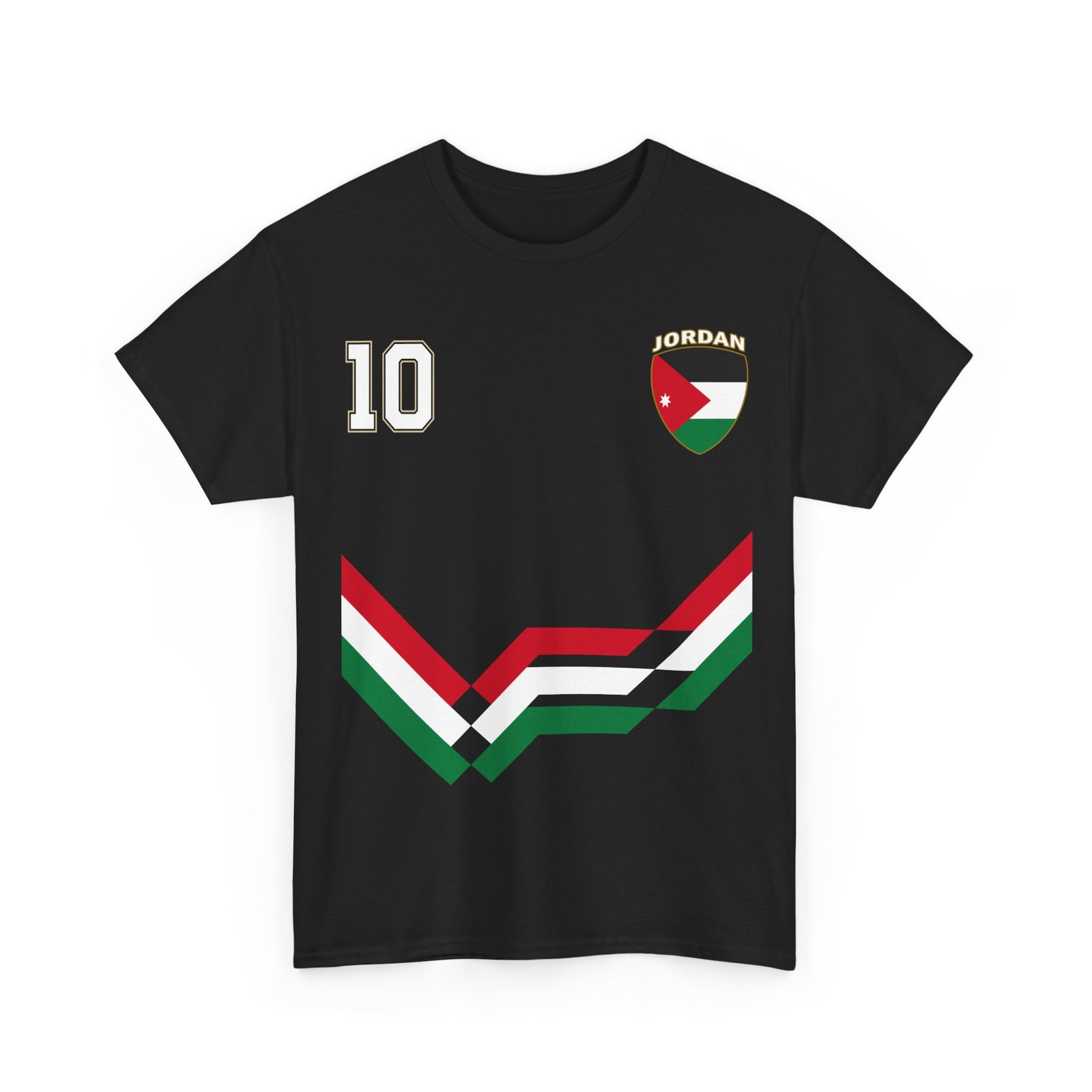 Jordan Number 10 Soccer Jersey Style Shirt, Jordanian Flag Soccer Shirt gallery