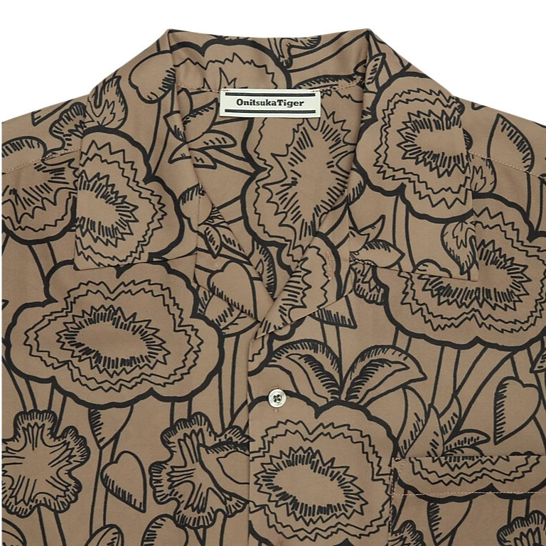 Onitsuka Tiger PRINTED SHIRT & SHORTS 100% Polyester Botanical Art JAPAN NEW gallery