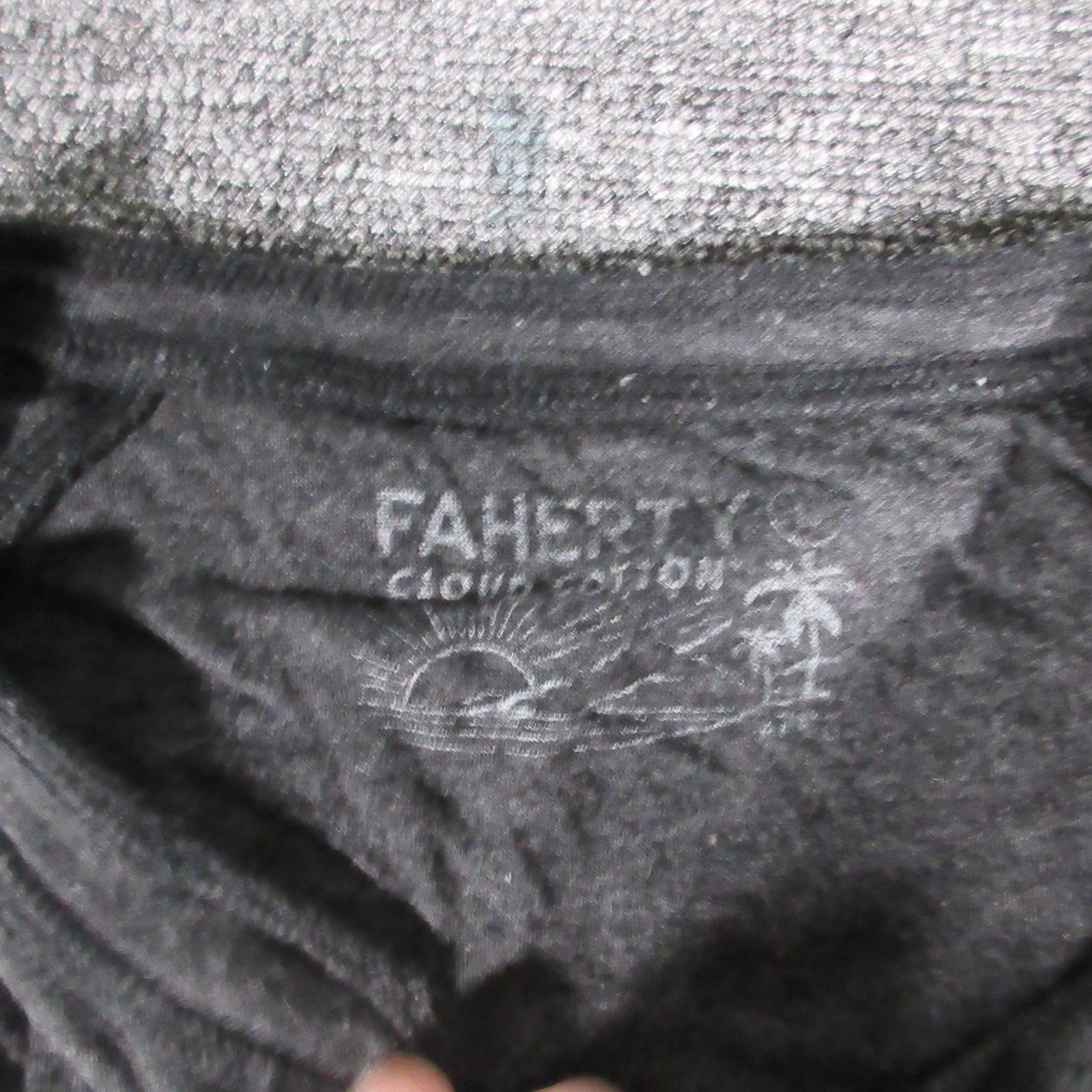 Faherty Shirt Mens Medium Gray Cloud Cotton Henley Long Sleeve Casual Top gallery