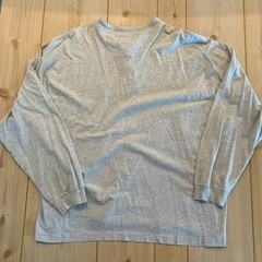 Vintage Croft & Barrow Solid Gray Long Sleeve Henley Cotton T-Shirt Size XL