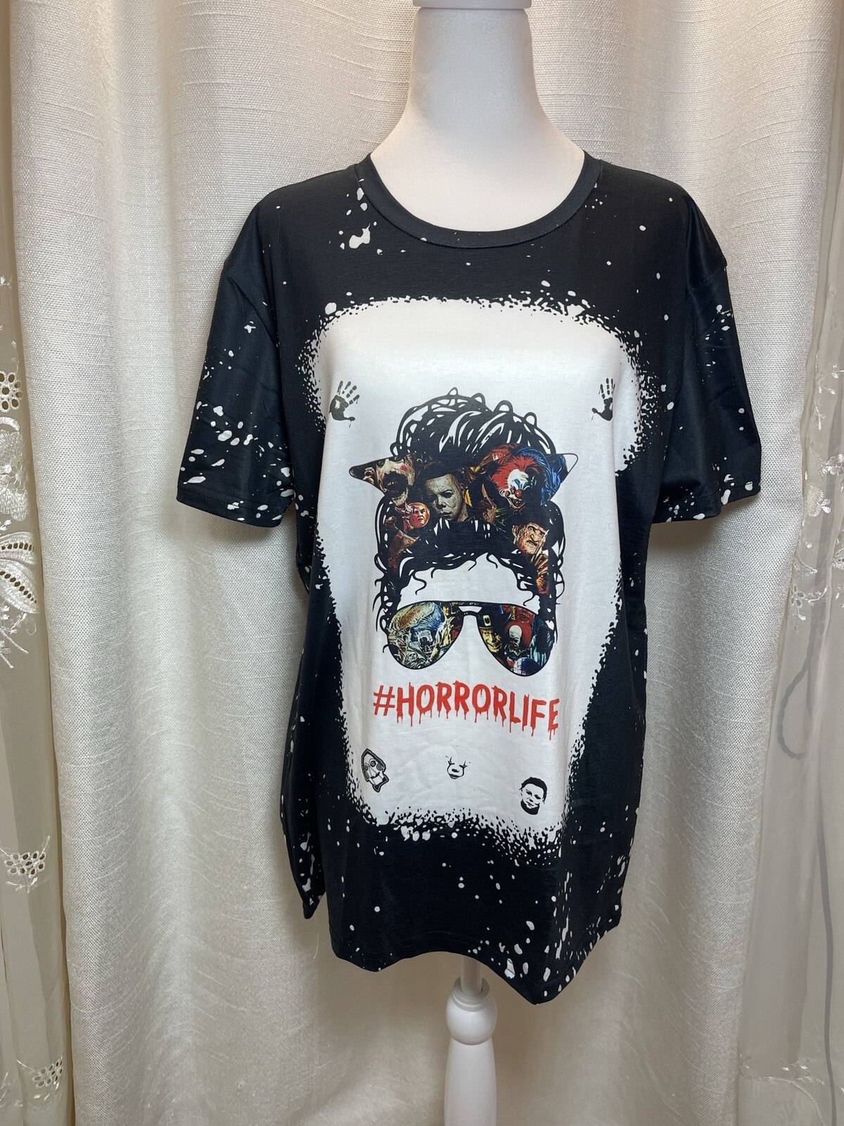 Horror Life Black And White Splash T Shirt Polyester Horror Movie Characters gallery