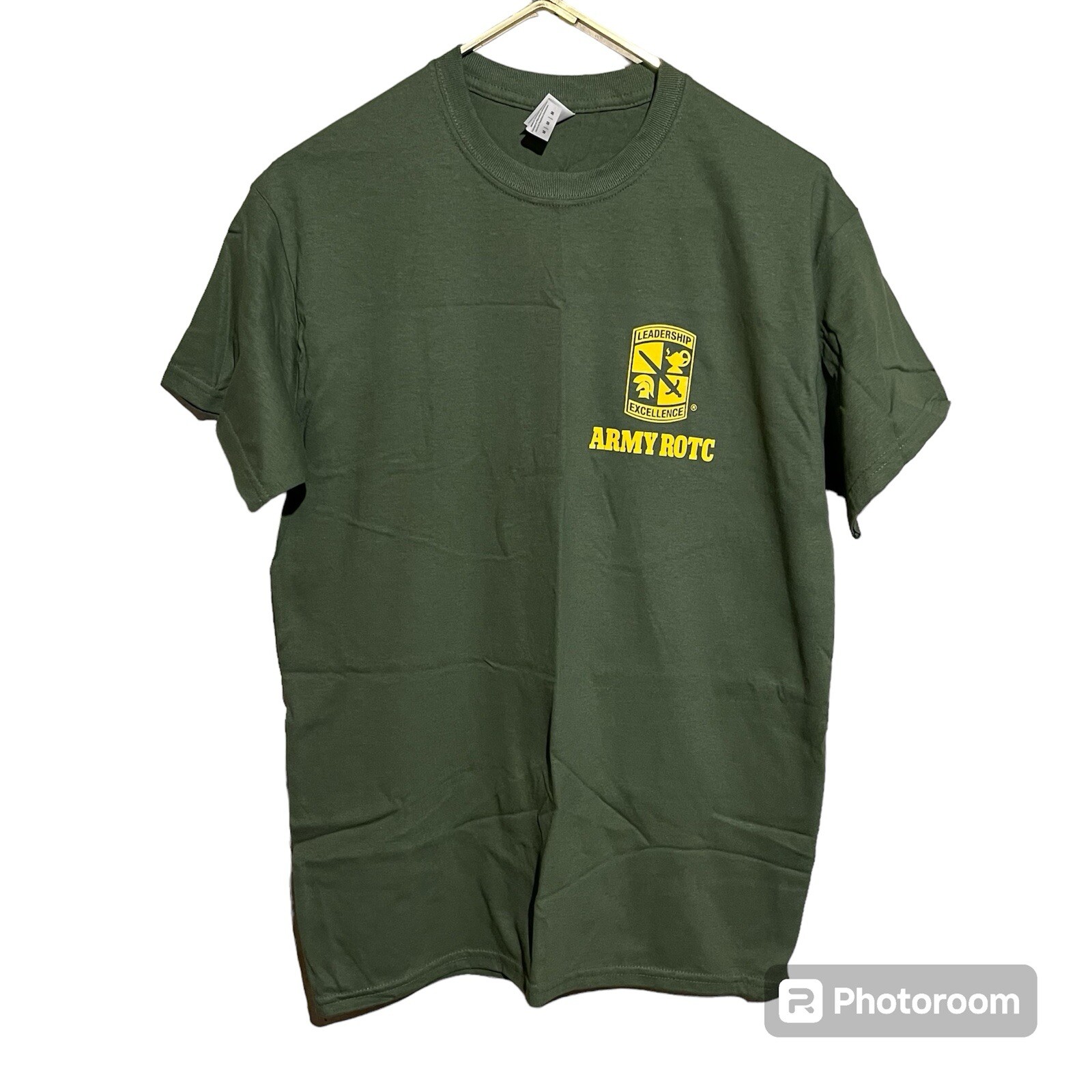 Army ROTC Men Leadership Excellence Crest Logo Green T-Shirt Size Small NEW gallery