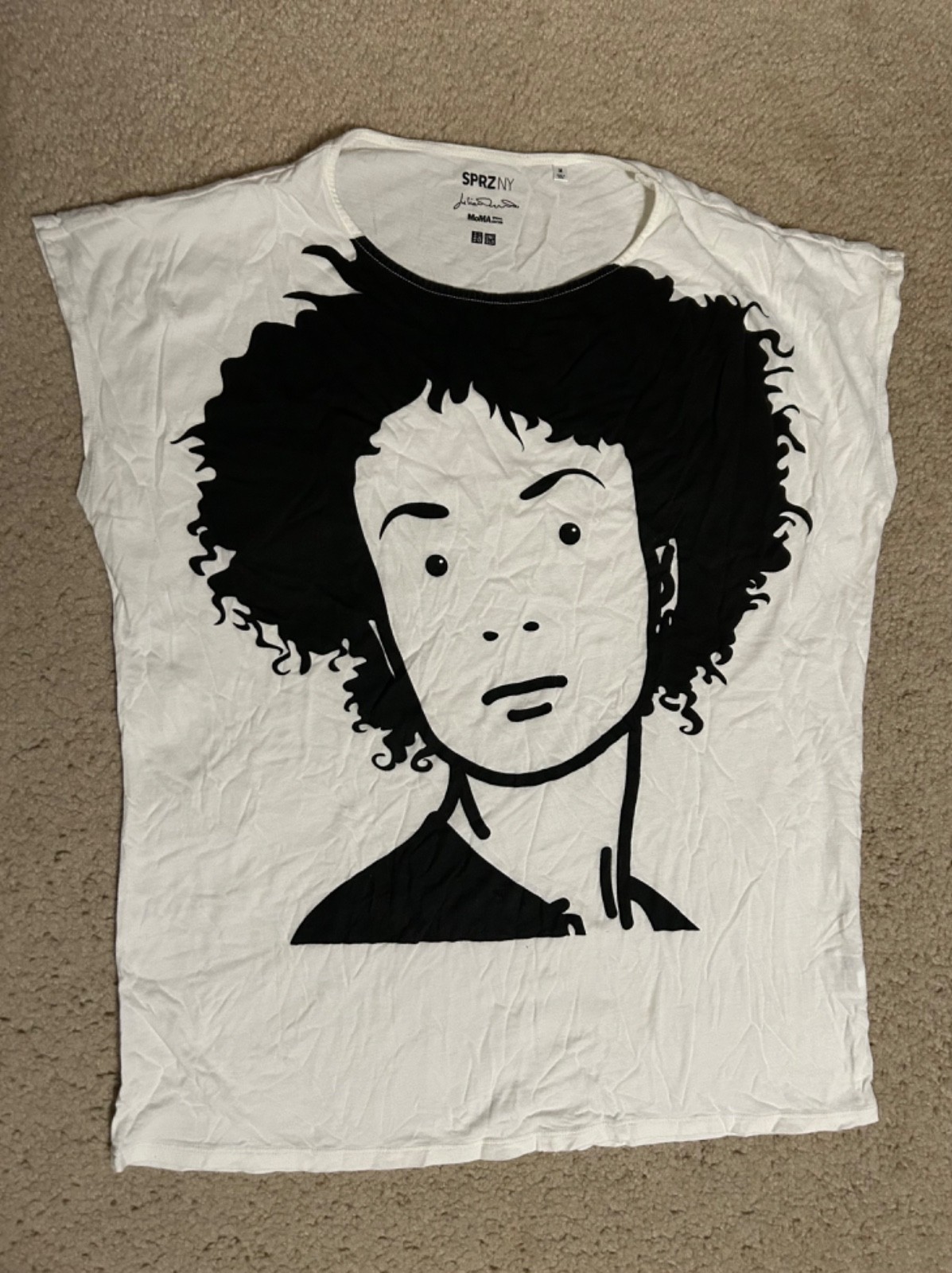 Julian Opie Moma Museum x Sprz T Shirt Men's MEDIUM sleeveless white gallery
