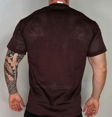 NEW MEN’S MAROON MESH 2 BUTTON SHIRT ADULT L
