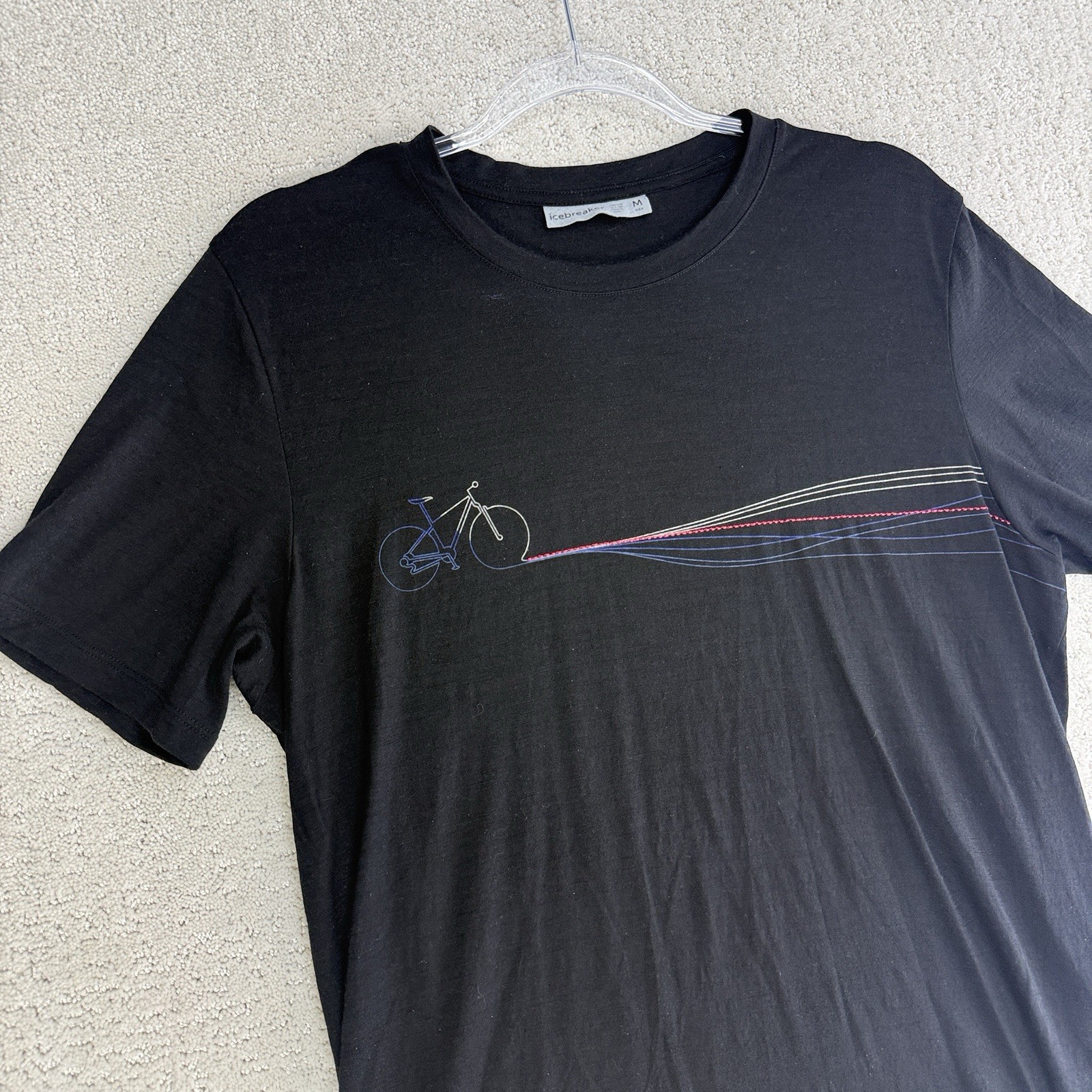 Icebreaker Merino Wool Graphic Bicycle T Shirt Black Size M Men’s Cycling gallery