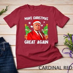 Make Christmas Great Again Funny Santa Trump 2024 Men Xmas Unisex T-shirt