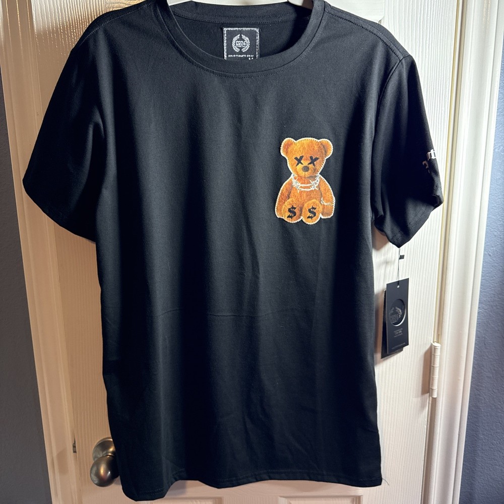 CR24 Chrome Edge Mens Medium Black Savage Bear Hear Nothing Graphic Shirt NWT