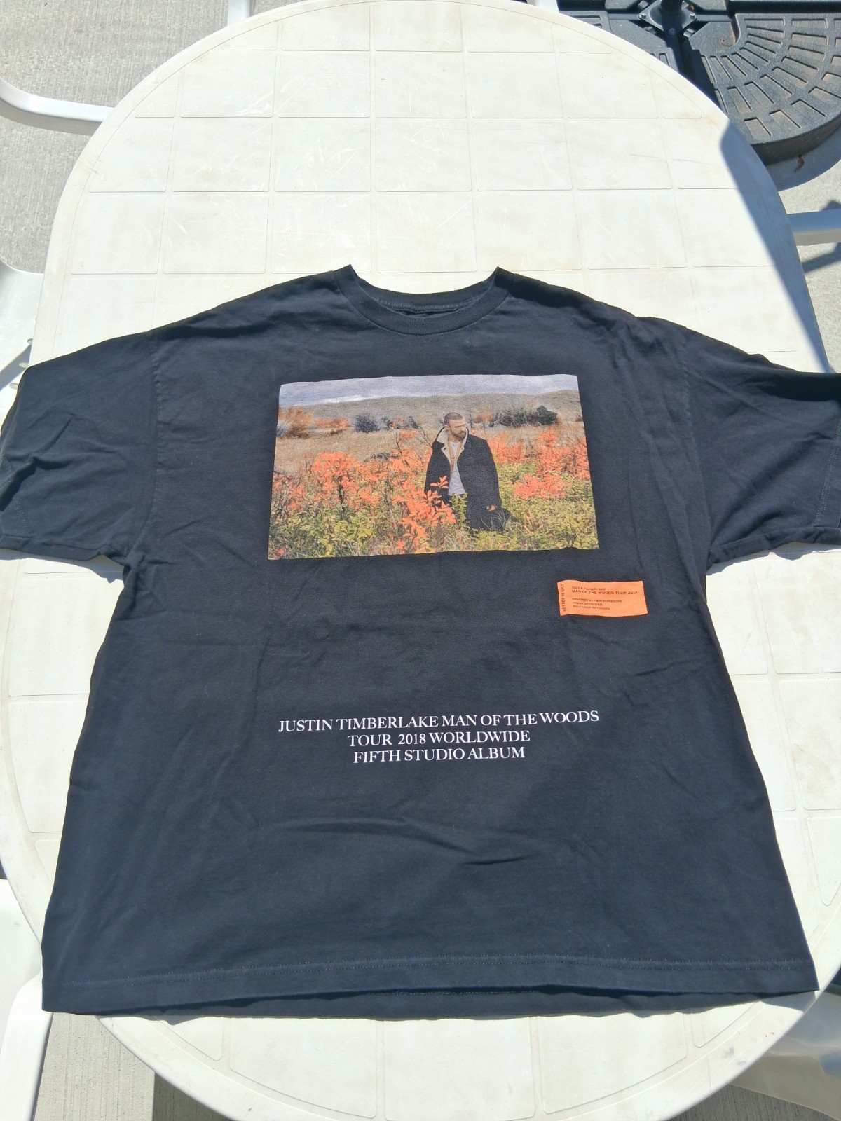 Justin Timberlake Heron Preston Man Of Woods Tour XXL Shirt Concert 2018 Rap