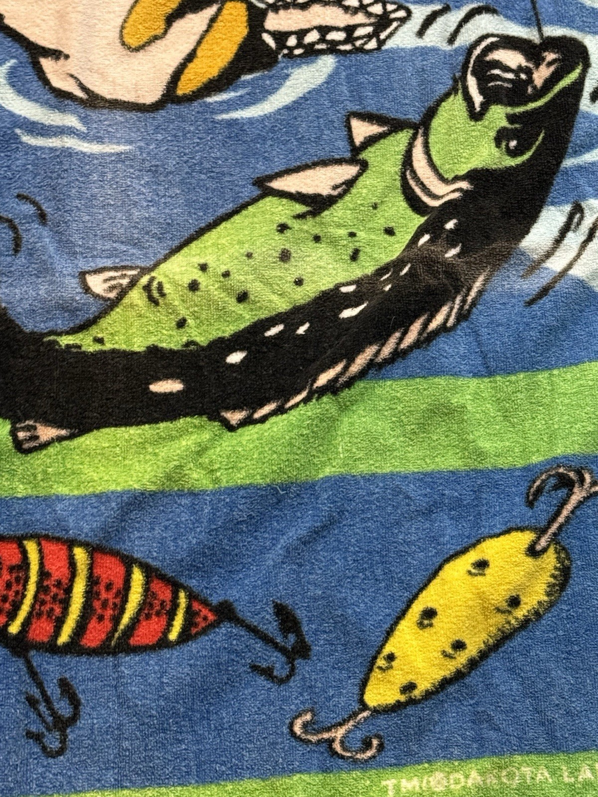 Fisherman Themed Graphic Vtg Beach Towel gallery