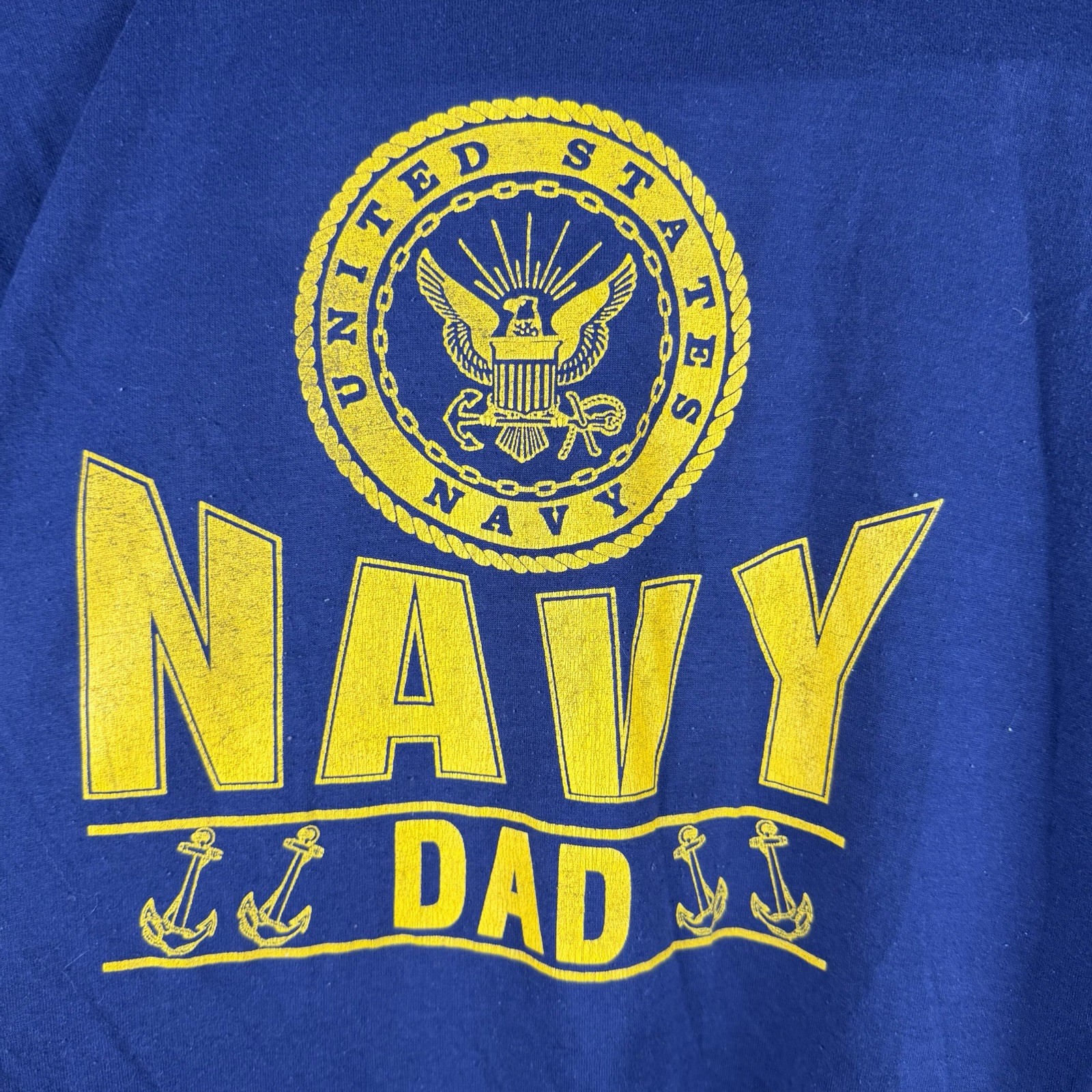 Vintage Single Stitch Velva Sheen T Shirt US Navy Dad USA Made Mens XL Blue gallery