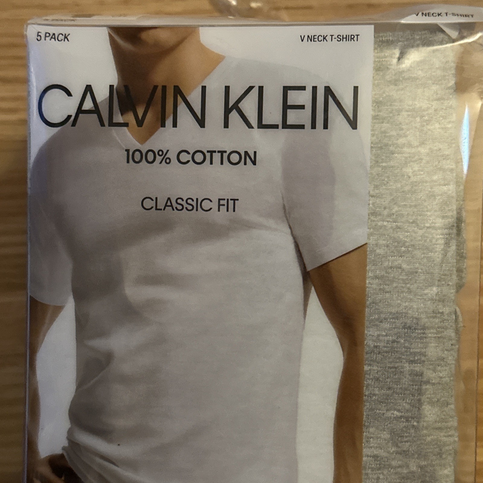Calvin Klein Cotton Classic Fit Crew Neck T-Shirt 5 Pack 2 Gray 3 White Small gallery