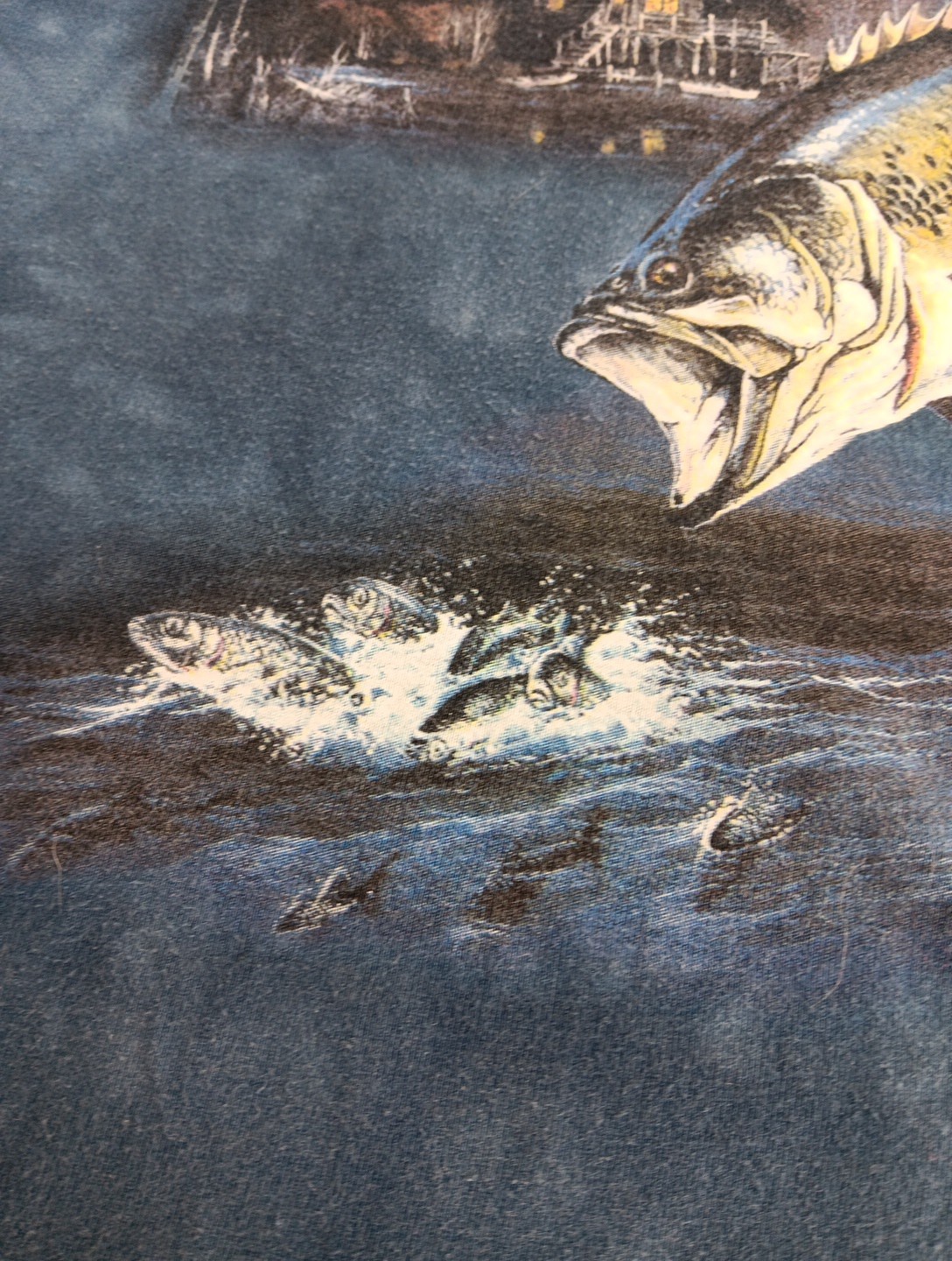Vintage The Mountain Largemouth Bass Fish T-Shirt Mens XL Nature Outdoor Fishing gallery