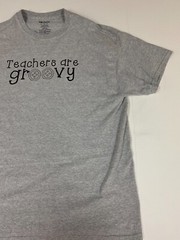 Teachers Mens shirt Extra Large gray Teacher are groovy