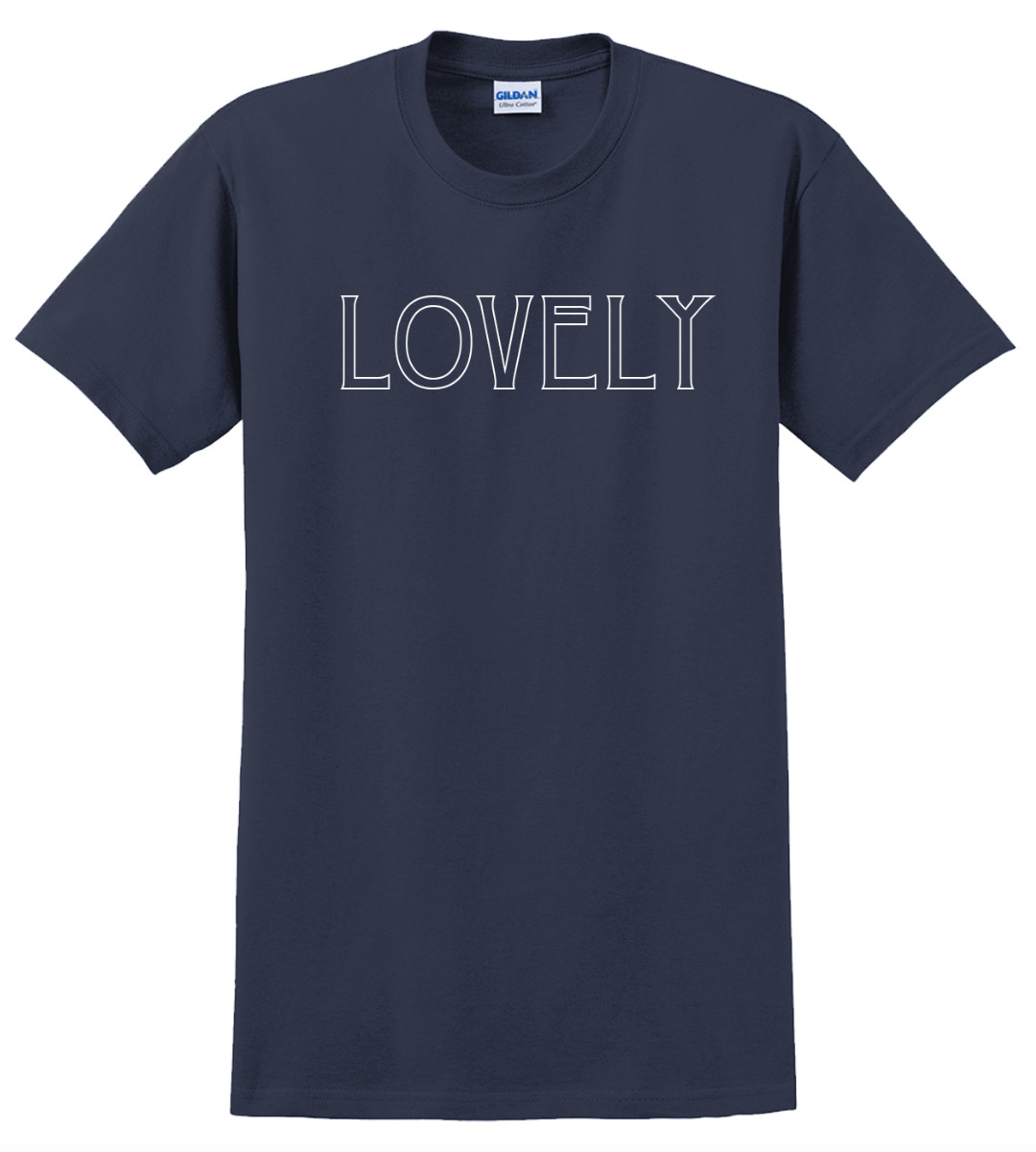 Lovely T-Shirt Short Sleeve Graphic Tee Unisex apparel Text logo design gallery