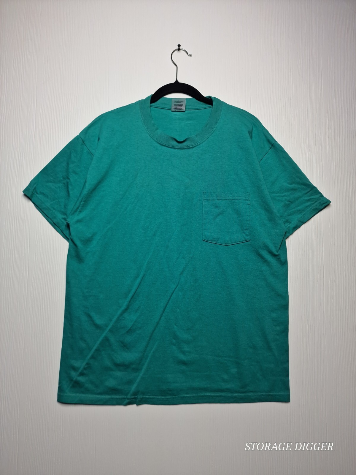Brisco Apparel Men's Green T-Shirt 100% Cotton Plain Pocket Blank Casual Size L gallery