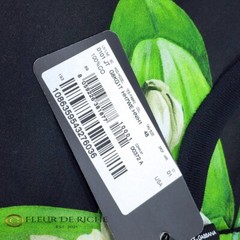 Dolce & Gabbana Elegant Orchid Print Crewneck T-shirt Black sz 48