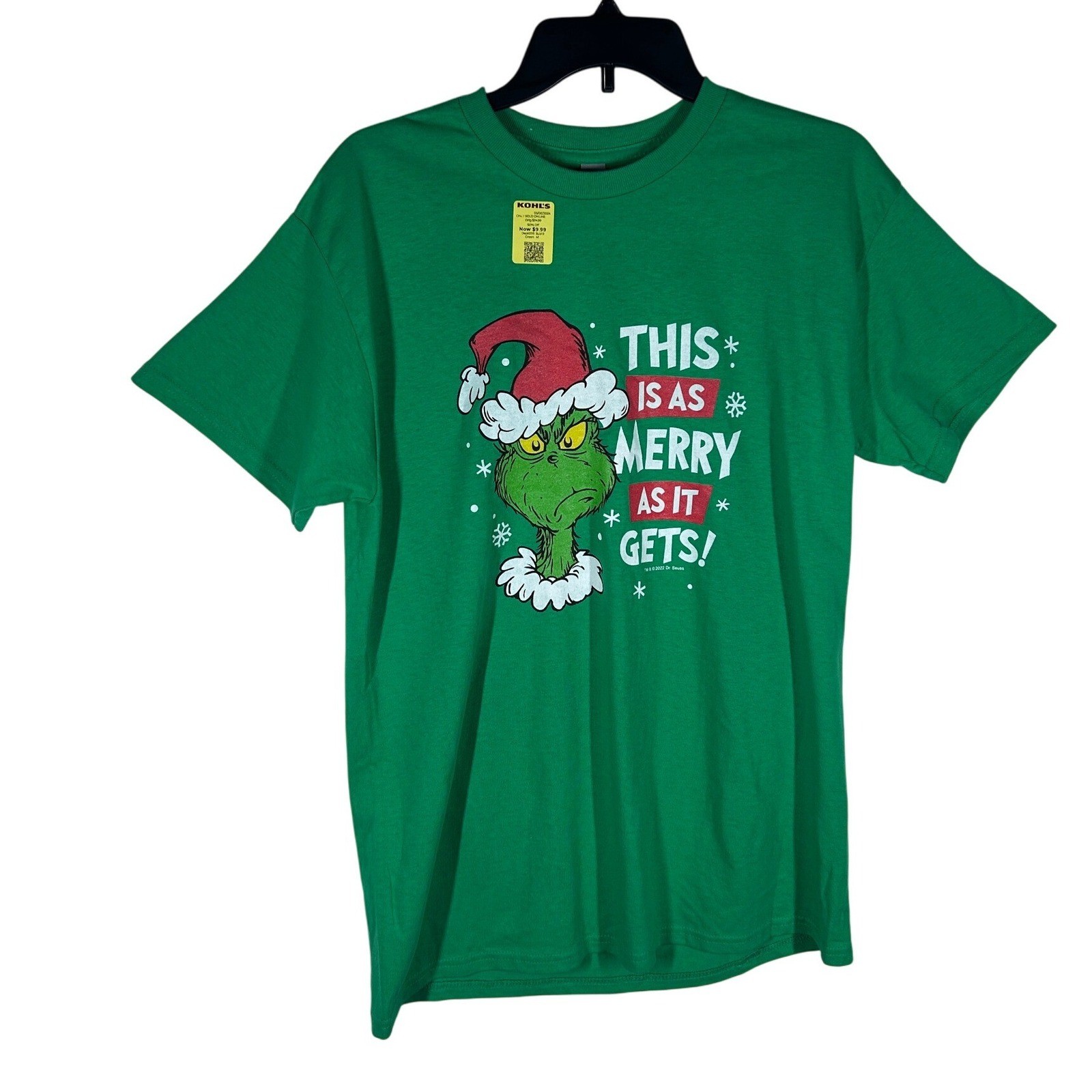 The Grinch This is As Merry As It Gets Christmas T Shirt Green Gildan Sz Medium gallery