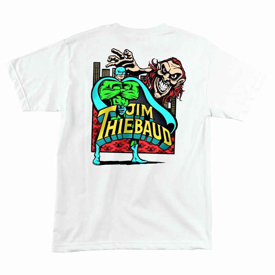 Santa Monica Airlines Jim Thiebaud VILLAIN JOKER Skateboard T Shirt WHITE