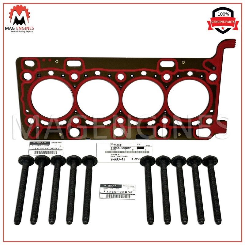 11044-00Q0V GENUINE OEM CYLINDER HEAD GASKET WITH BOLTS 11056-00Q0E R9M 1.6L