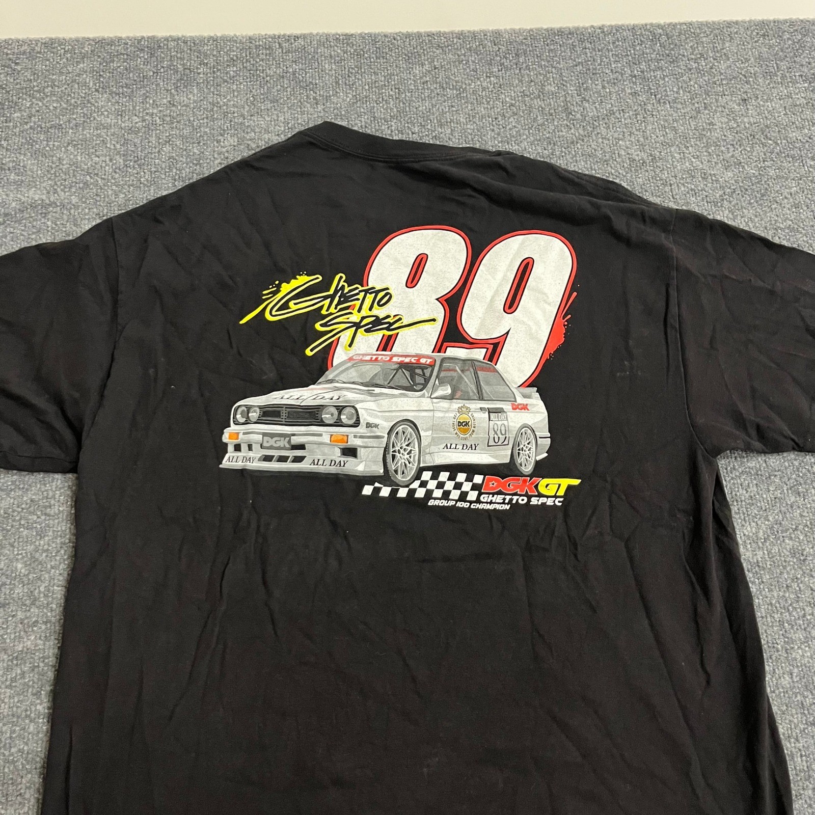 DGK T-Shirt Mens Size XL Black Ghetto Spec 89 Race Car Graphic Crew Neck Skate gallery