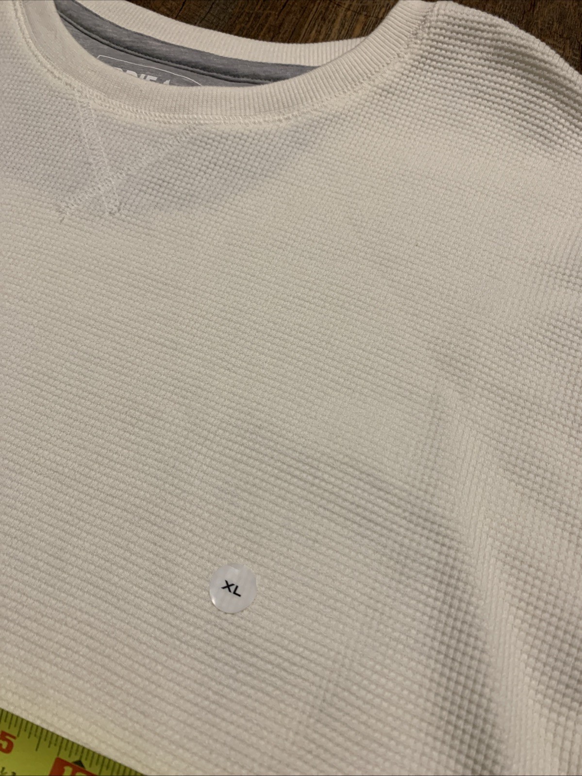 NEW Eddie Bauer Mens XL Waffle Knit Ivory Thermal Long Sleeve Crewneck Shirt gallery