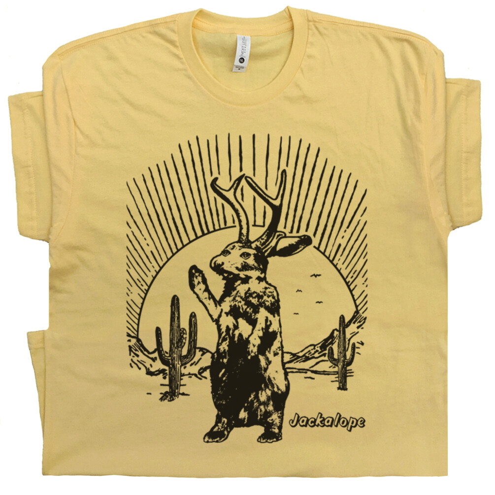 Jackalope T Shirt Cool Vintage Graphic Weird Jackrabbit Santa Fe Cactus Cryptid gallery