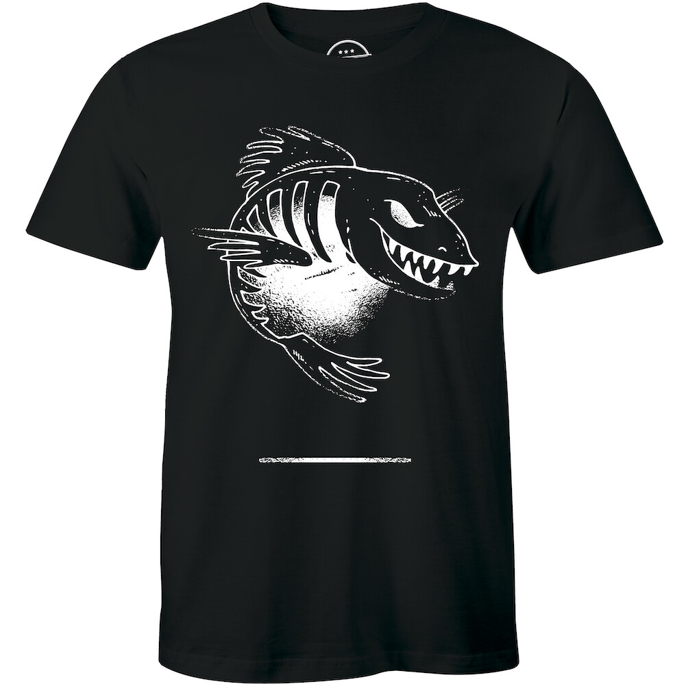Scary Wild Evil Fish Skeleton Creepy Creature Men's T-shirt Dad Gift Tee gallery