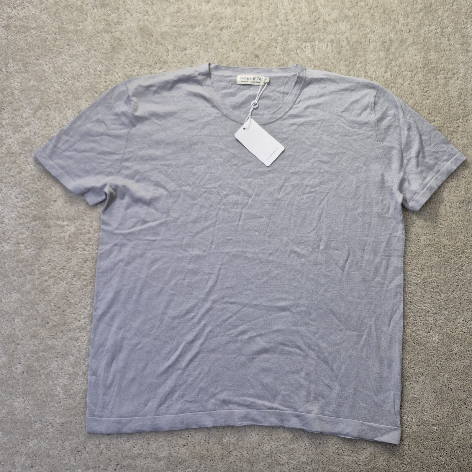 Collars & Co Cotton Silk T Shirt Mens 3XL Gray Comfort Knit Stretch Luxury Beach gallery