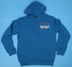 NASA Men’s Hoodie Pullover Athletic Long Sleeves Sweatshirts L Blue.