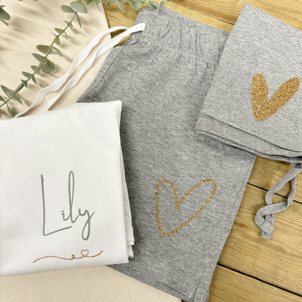 PERSONALISED Ladies Pyjamas – Nightwear | Gift For Her | PJ Short / Trouser Set