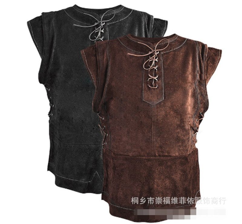 Men's Medieval Vintage Steampunk Vest Renaissance Sleeveless Cos Costume Shirt gallery