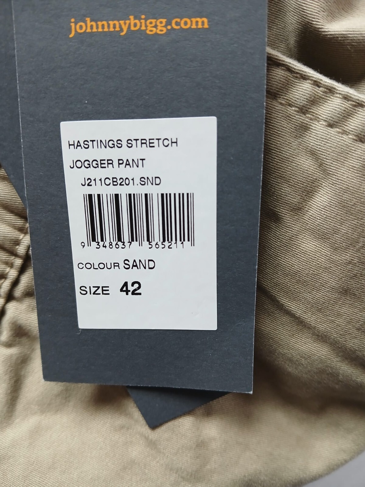Johnny Bigg Hasting Stretch Jogger Pant Men 42 Sand Stretch J211CB201.SND N112 gallery