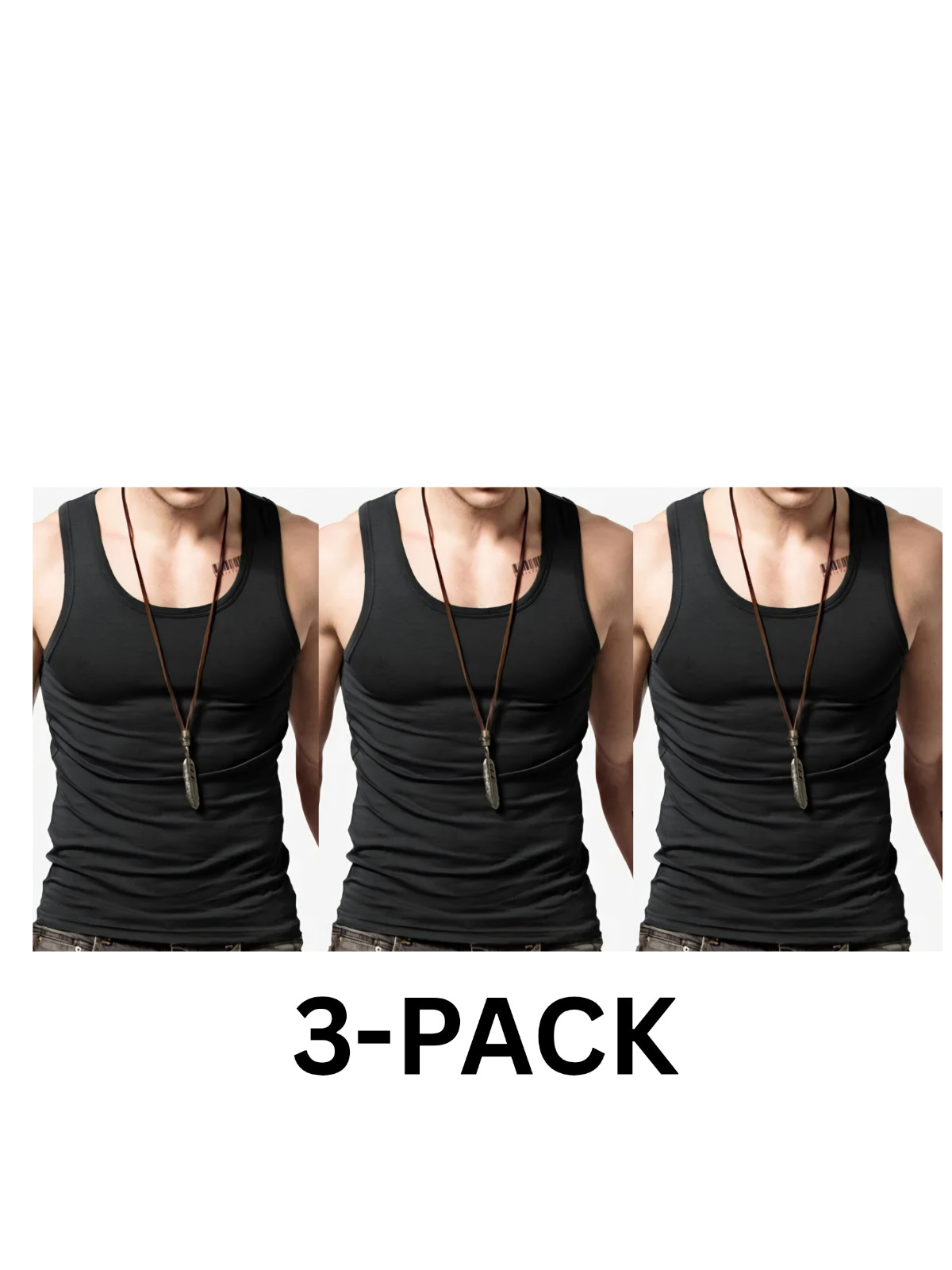3-Pack Mens Tank Top L-4XL 100% Cotton Wife Beater Gym Summer gallery