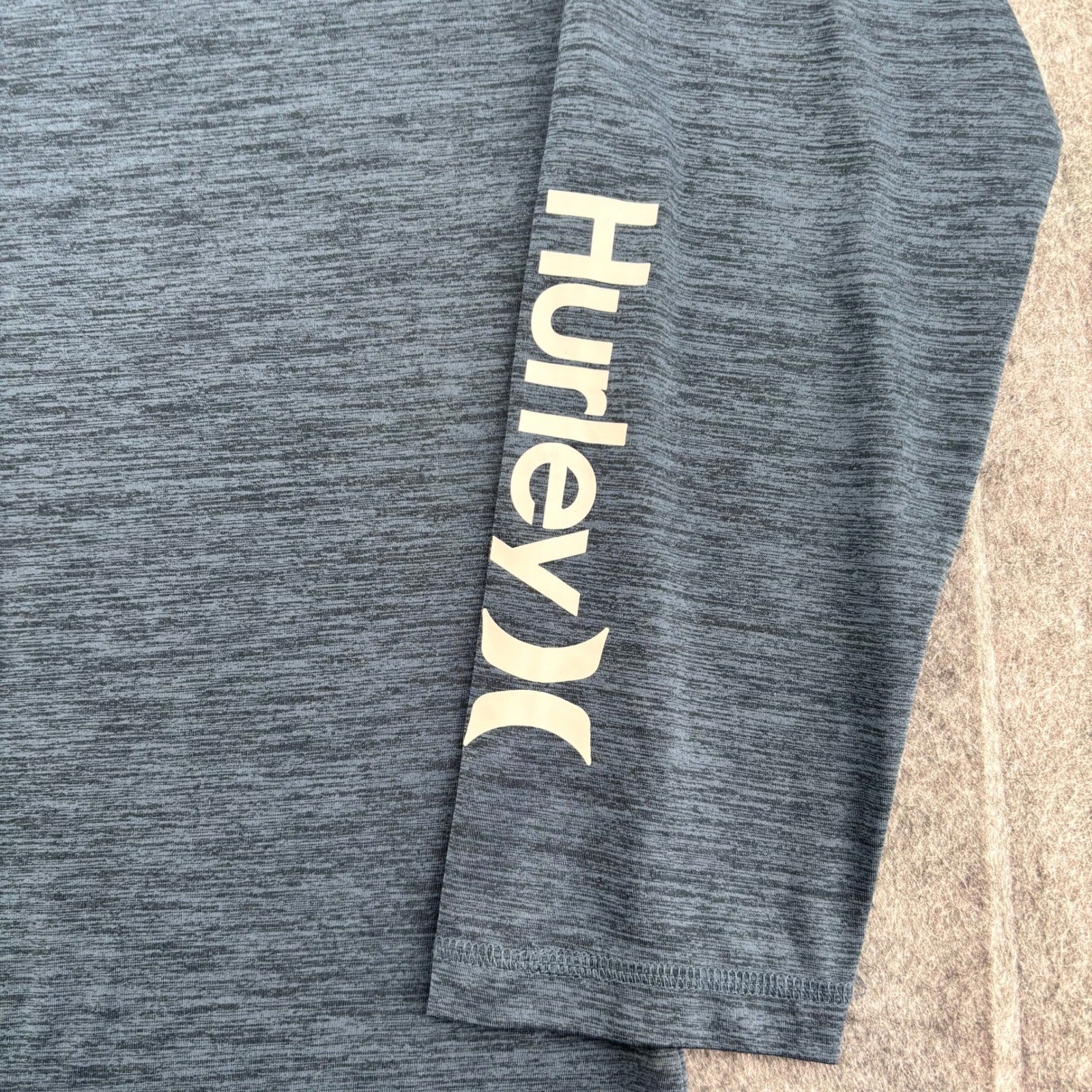 Hurley Mens XL Blue Heathered Long Sleeve Performance Graphic T-Shirt Raglan gallery