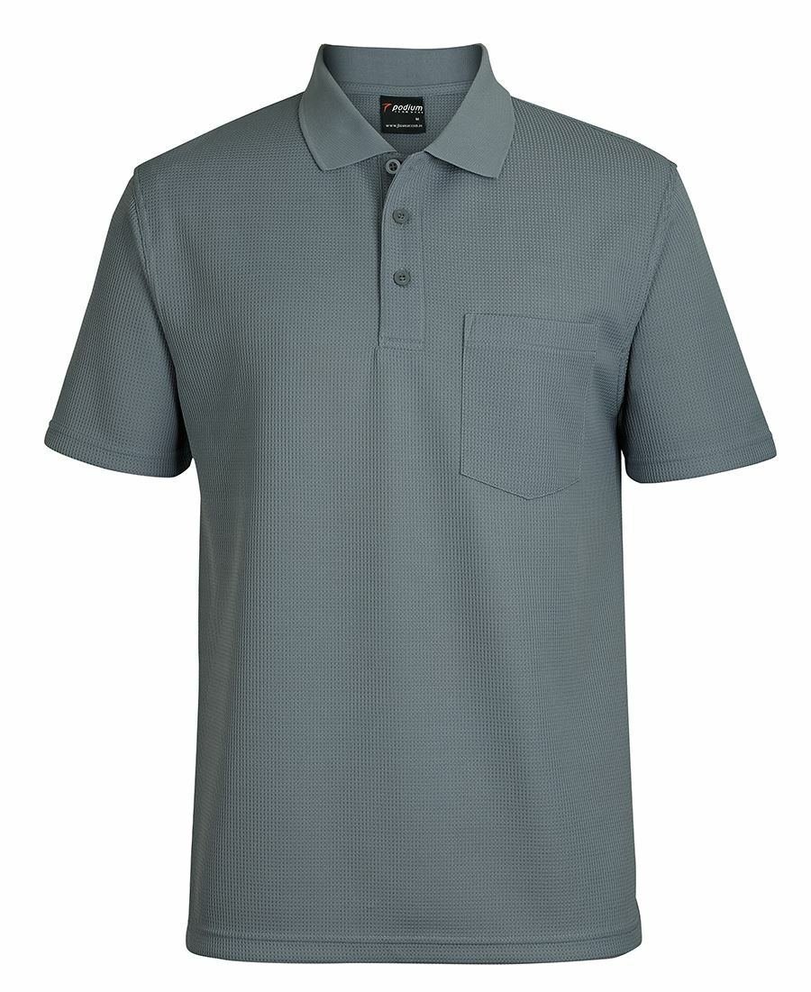 Jb’s wear Podium Textured Waffle Pocket Polo With Cool Moisture Wicking Fabric