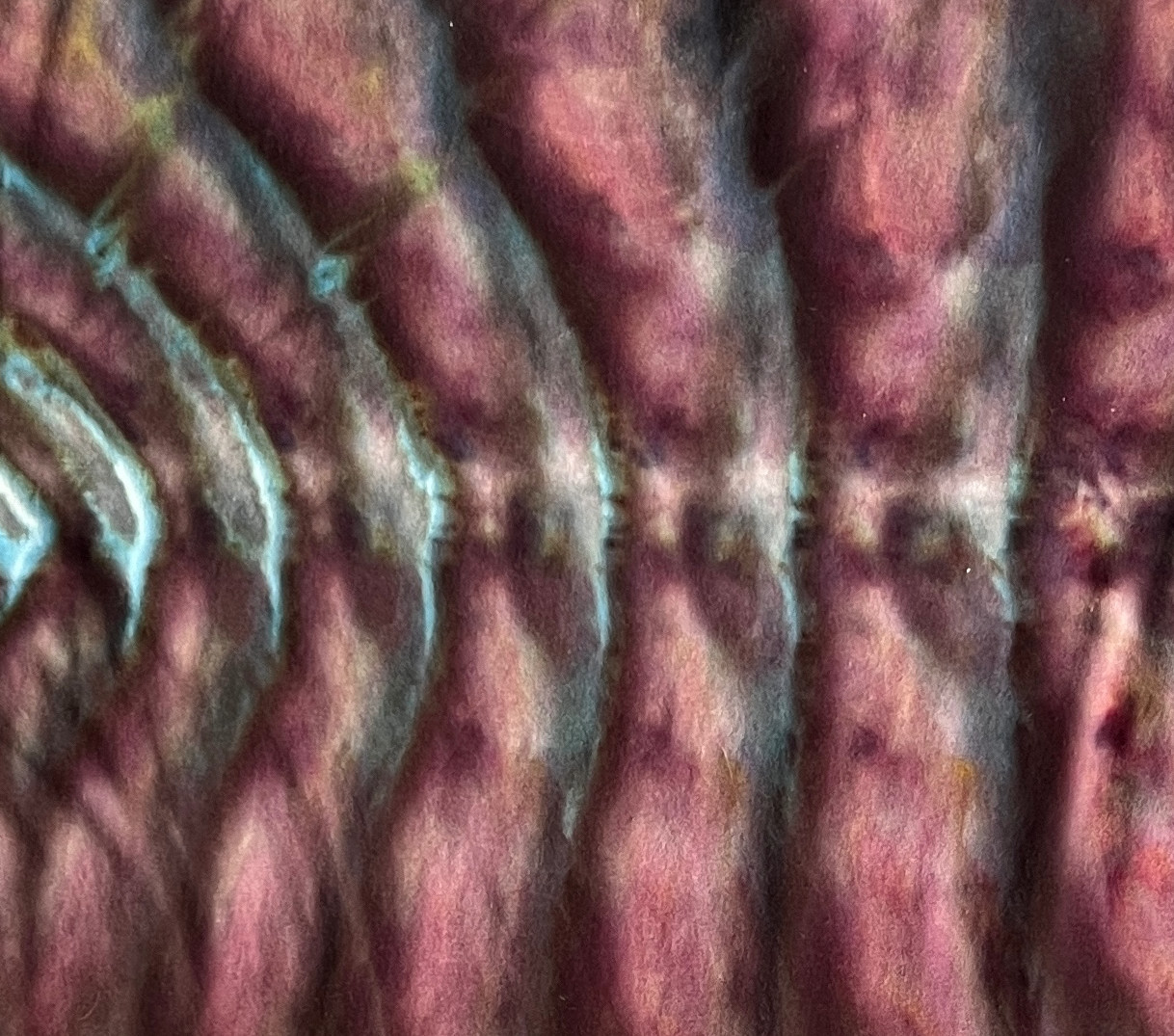 Roll Fold Ice Tie Dye T-Shirt, Unisex M SS Crew, Reddish Purple Wave gallery