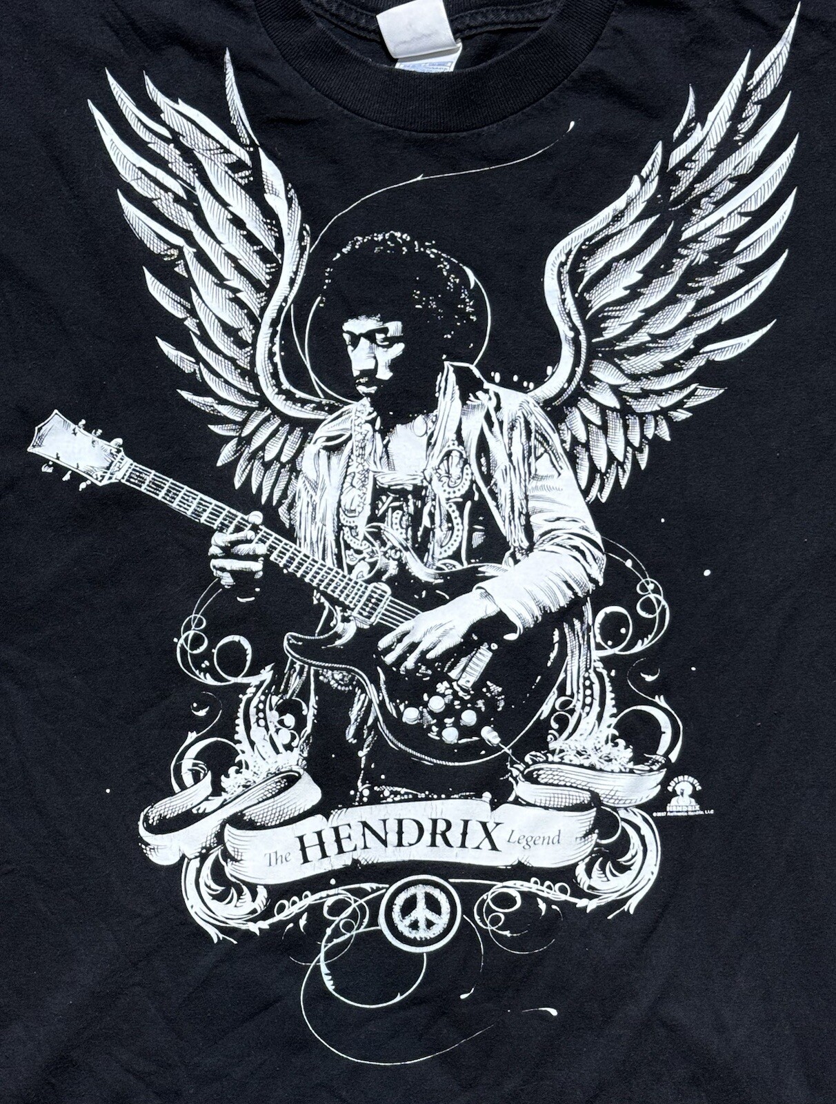 Men's Vintage Y2K Jimi Hendrix Black Angel T-Shirt sz L gallery