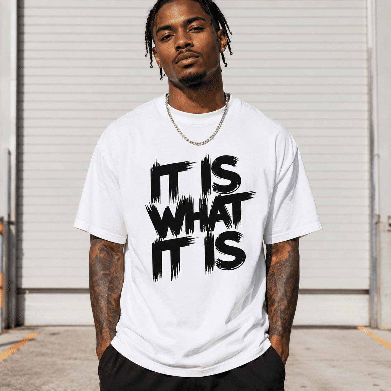 Men’s It is what It is T-Shirt Casual Streetwear Bold Pattern Print Tee gallery