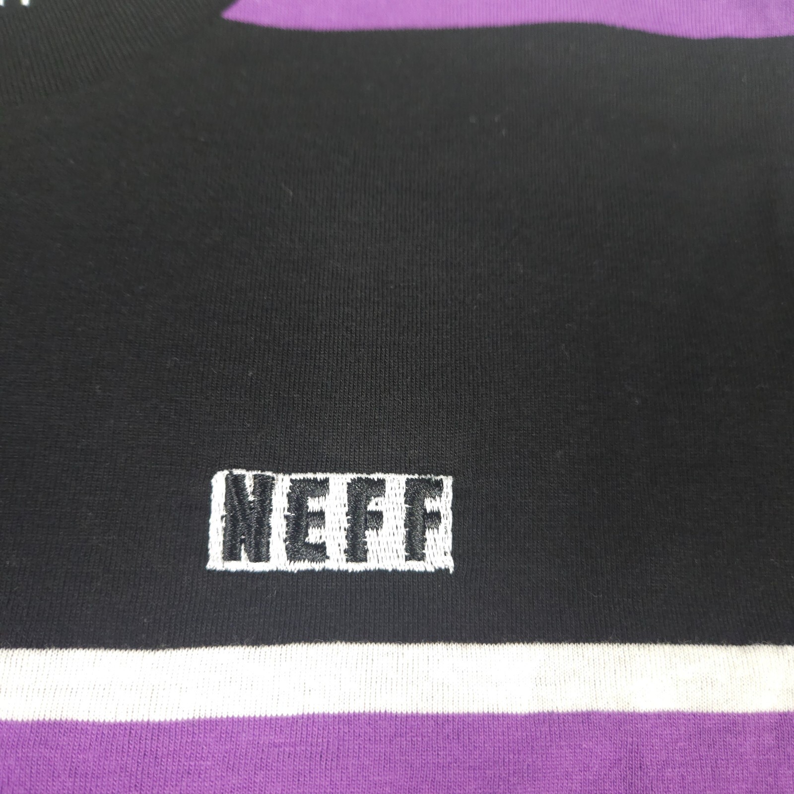 Neff Sorenson Black Purple Striped Short Sleeve T-Shirt Men's Size S, M, L, XL gallery