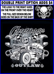 Rockabilly Outlaw Greaser Skull Hot Rod Car Culture Wrenches Dice T-shirt WS233