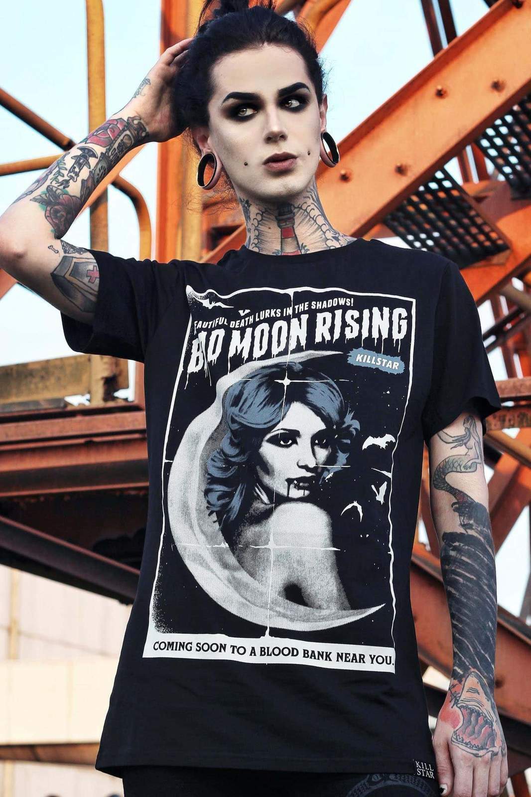 Killstar Bad Moon Rising Vampire bats Gothic Witch Punk Emo T Shirt KSRA002310 gallery