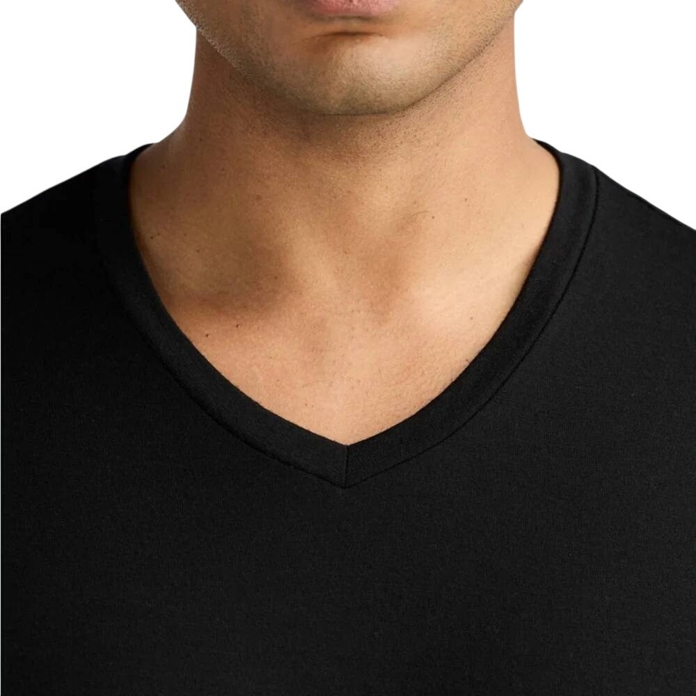 Unbound Merino Wool Men's Black V-Neck Short Sleeve T-Shirt Size L gallery